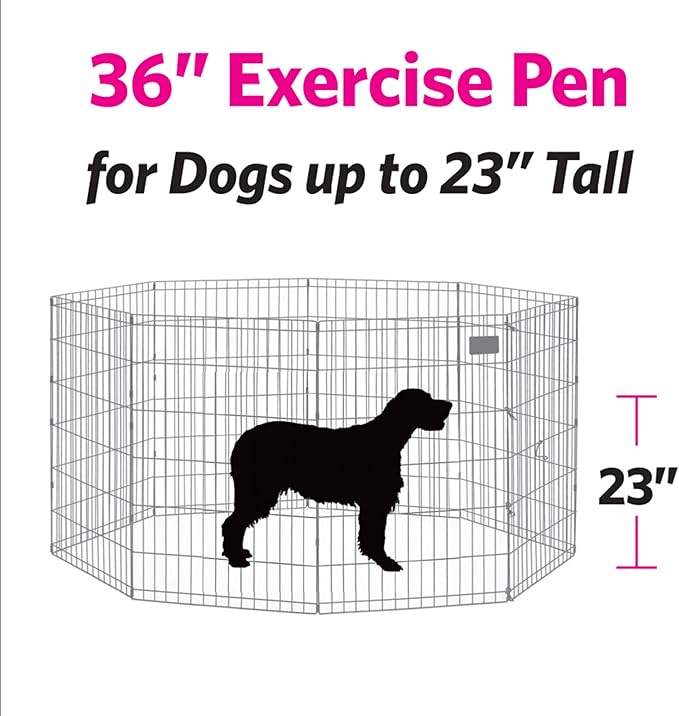 MidWest Homes for Pets Foldable Metal Dog Exercise Pen / Pet Playpen, 24'W x 36'H