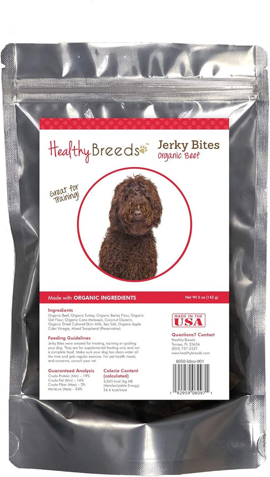Healthy Breeds Labradoodle Jerky Bites Beef Recipe Dog Treats 5 oz