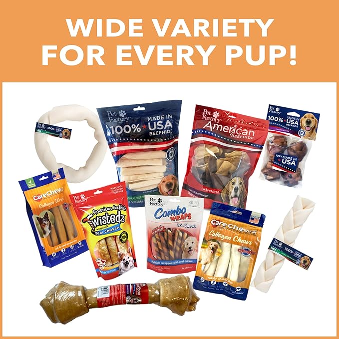 Pet Factory CareChewz Collagen 6-7" Skinny Braided Sticks Dog Chew Treats - Natural Flavor, 15 Count/1 Pack