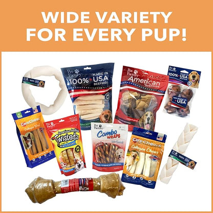 Pet Factory CareChewz Collagen 6-7" Skinny Braided Sticks Dog Chew Treats - Natural Flavor, 15 Count/1 Pack