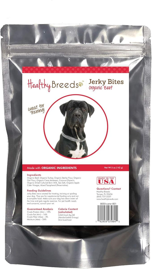 Healthy Breeds Cane Corso Jerky Bites Beef Recipe Dog Treats 5 oz