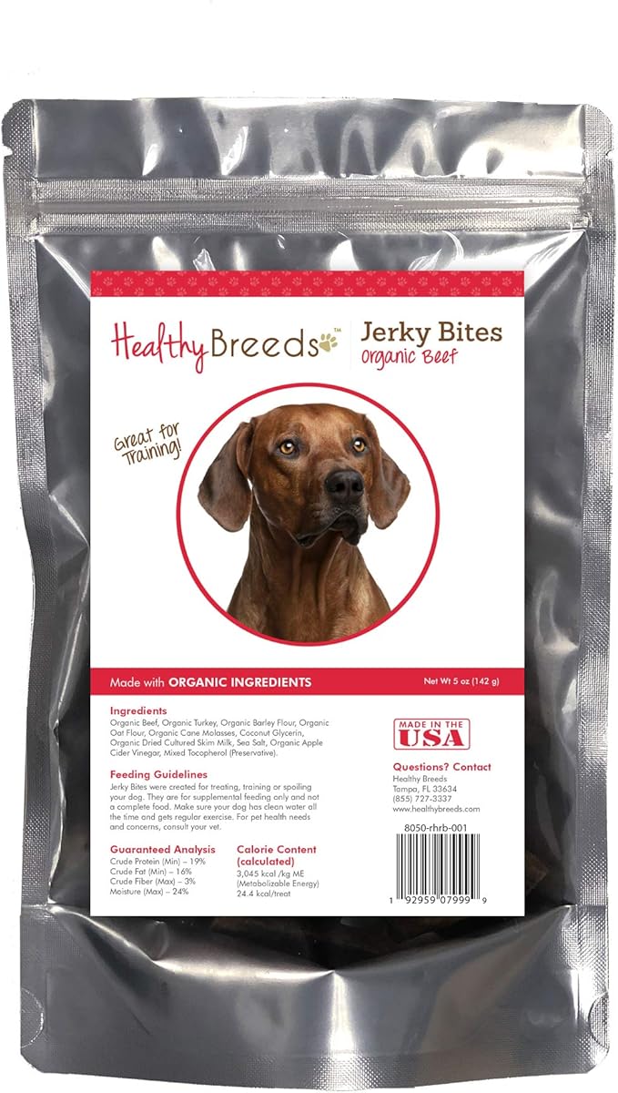 Healthy Breeds Rhodesian Ridgeback Jerky Bites Beef Recipe Dog Treats 5 oz