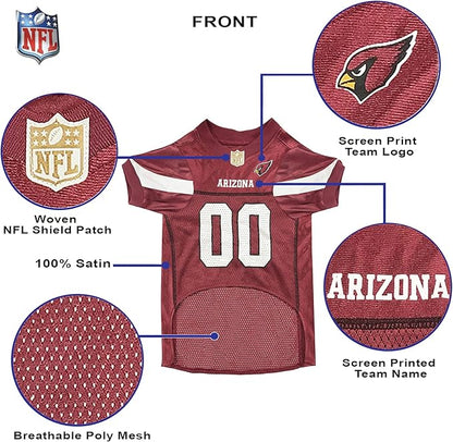 NFL Arizona Cardinals Dog Jersey, Size: XX-Large. Best Football Jersey Costume for Dogs & Cats. Licensed Jersey Shirt