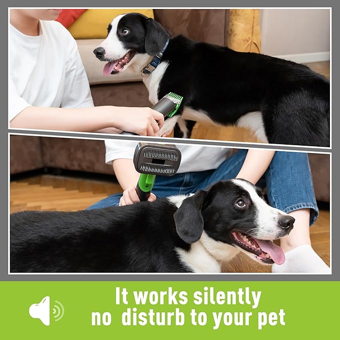 Pet Clipper Grooming & Pet Grooming Vacuum Kit,Low Noise Technology Picks Up 99% Pet Hair,4 in 1 Proven Grooming Tools,1.2L Capacity Pet Hair Dust Cup (without Grooming Clippers)