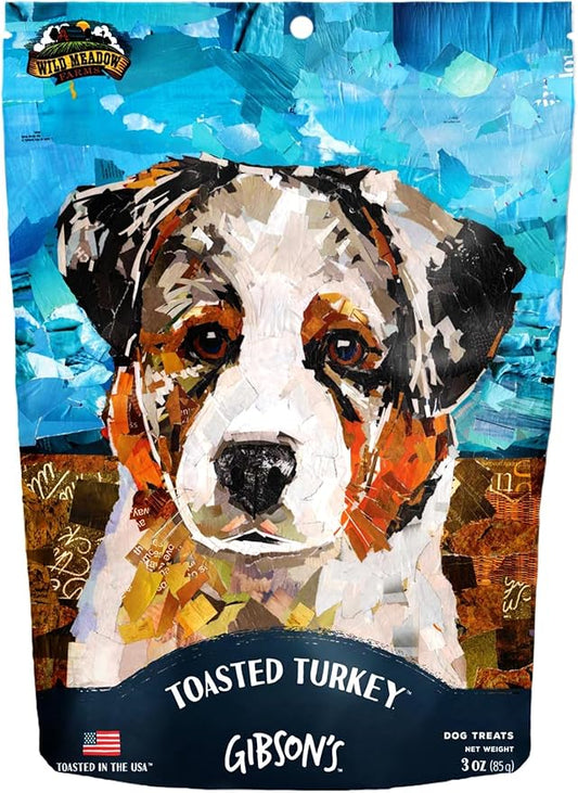 Wild Meadow Farms - Gibson's Toasted Turkey, Soft Jerky Dog Treats, Crafted with Real Meat, Aromatic, and Grain-Free for Training and Rewarding Dogs of All Breeds & Ages - 3 Ounce Pouch