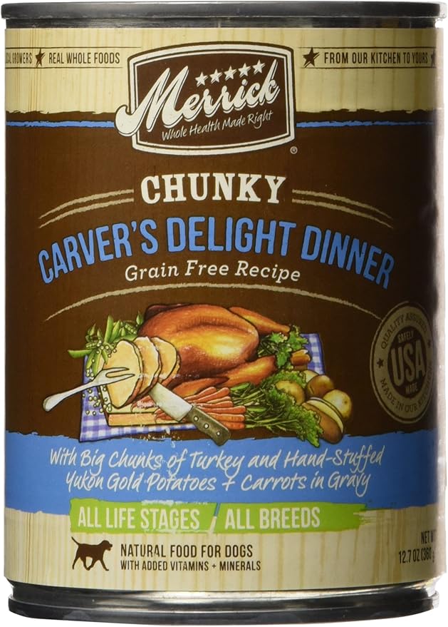 Merrick Chunky Grain Free Carvers Delight Dinner Canned Dog Food