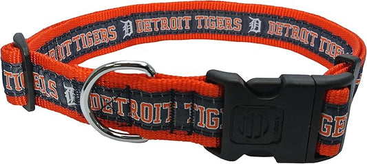 MLB Detroit Tigers Licensed PET COLLAR- Heavy-Duty, Strong, and Durable Dog Collar. Available in 29 Baseball Teams and 4 Sizes