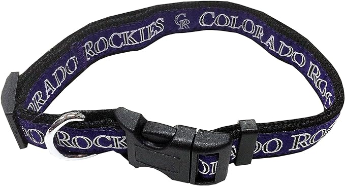 MLB Colorado Rockies Licensed PET COLLAR- Heavy-Duty, Strong, and Durable Dog Collar. Available in 29 Baseball Teams and 4 Sizes