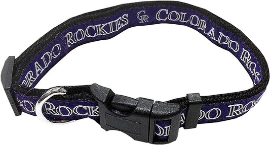 MLB Colorado Rockies Licensed PET COLLAR- Heavy-Duty, Strong, and Durable Dog Collar. Available in 29 Baseball Teams and 4 Sizes