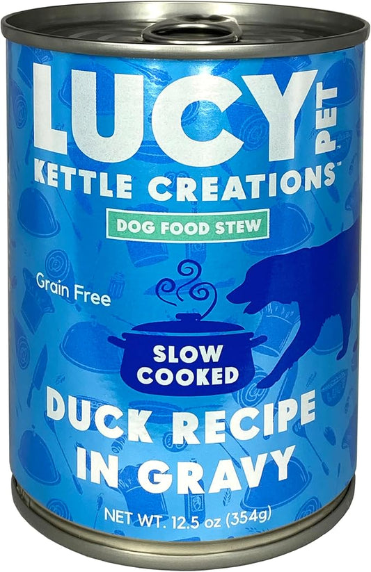 Lucy Pet Products Kettle Creations Duck Dog Stew Recipe in Gravy 12.5oz, 12 Count (Pack of 1)