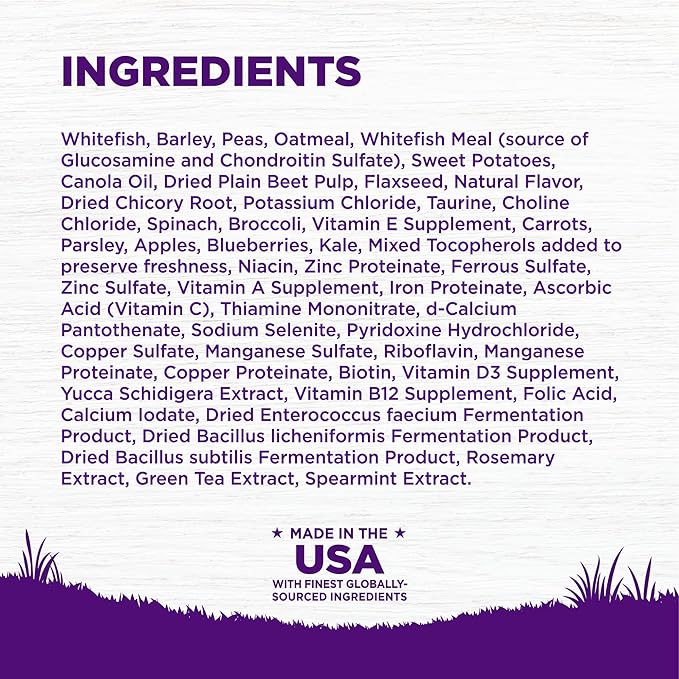 Wellness Complete Health Dry Dog Food with Grains, Natural Ingredients, Made in USA with Real Meat, All Breeds, For Adult Dogs (Whitefish & Sweet Potato, 15-Pound Bag)