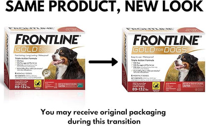 FRONTLINE Gold Flea & Tick Treatment for X-Large Dogs Up to 89 to 132 lbs., Pack of 6