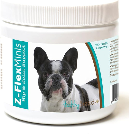 Healthy Breeds French Bulldog Z-Flex Minis Hip and Joint Support Soft Chews 60 Count
