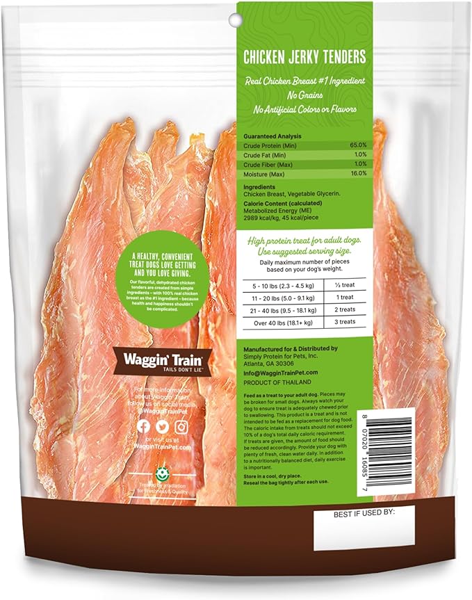 Waggin' Train Limited Ingredient, Grain Free Dog Treat; Chicken Jerky Tenders - 18 oz. Pouch