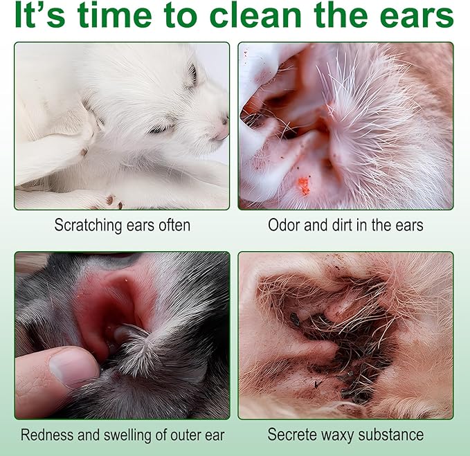 Dog Ear Cleaning Wipes, Ear Finger Wipes for Dogs & Cats Supports Soothing Dog Yeast Infection, Itchy & Inflamed Ears, Remove Ear Wax Debris & Ear Odor, Pet Ear Care Supplies Diposable Wipes - 50pcs