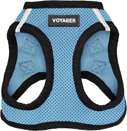 Voyager Step-In Air Dog Harness - All Weather Mesh Step in Vest Harness for Small and Medium Dogs by Best Pet Supplies - Baby Blue Base, L
