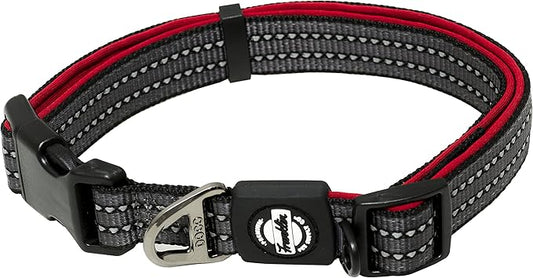 Nylon Dog Collar – Reflective – Franklin Pet Supply Co™ – Comfort Fit – Neoprene – Adjustable – Large – Red