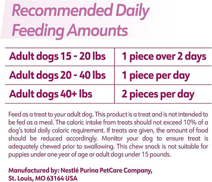 Dentalife Purina Plus Digestive Support Chicken and Pumpkin Flavor Small/Medium Dog Dental Chews - 19 ct. Pouch