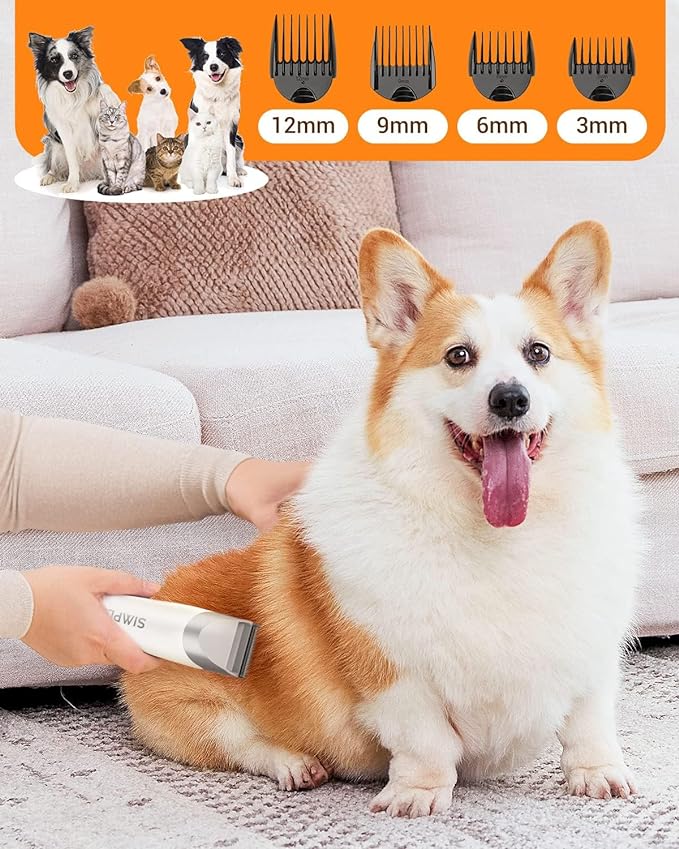 Pet Grooming Vacuum, 6 in 1 Dog Grooming Kit with 3 Suction Mode and Large Capacity Dust Cup, Dog Vacuum for Shedding Grooming and Pet Vacuum for Dog Hair at Home (White)