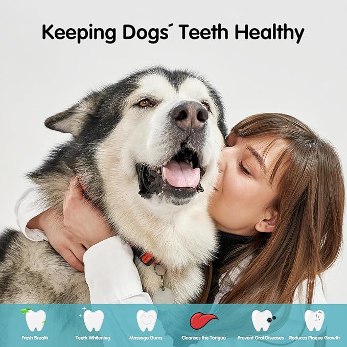 Coredy 4 Pack Dog Toothbrush, Soft Silicone Pet Toothbrush, Finger Toothbrush Covers Set for Dog Teeth Cleaning & Dog Dental Care