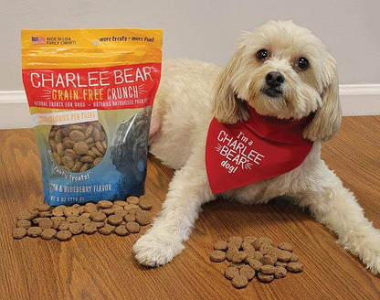 Charlee Bear Grain Free Crunch Dog Treats, Bacon & Blueberry Flavor, 8 oz