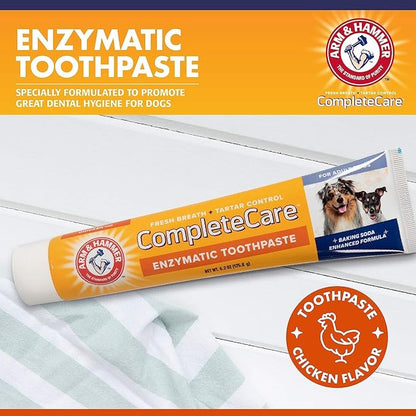 Arm & Hammer Complete Care Enzymatic Dog Toothpaste, 6.2 oz - 6 Pack | Dog Toothpaste for Puppies and Adult Dogs, Arm and Hammer Toothpaste for Dogs | Pet Dental Care for Clean Dog Teeth