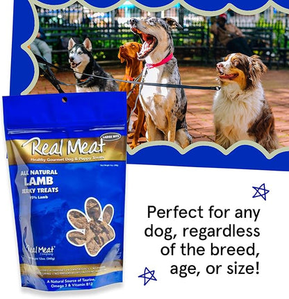 Real Meat Dog Treats - Two 12oz Bag of Bite-Sized Air-Dried Lamb Jerky for Dogs - Grain-Free Jerky Dog Treat Made up of 95% Human-Grade, Free-Range, Grass Fed Lamb - All-Natural High Protein Dog Treat