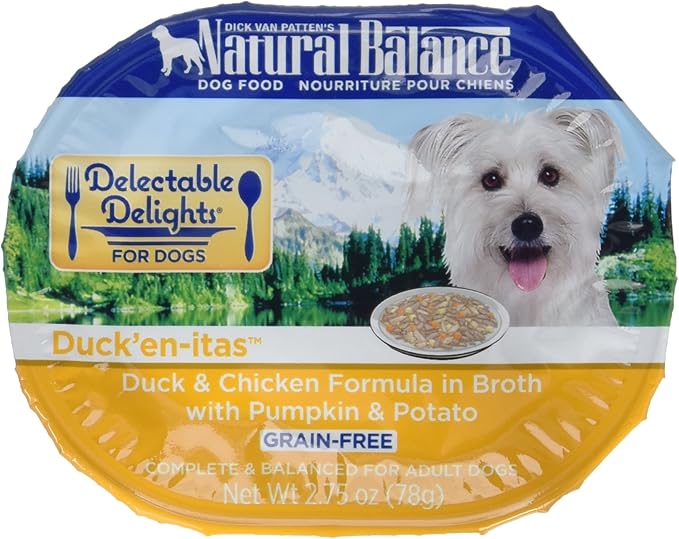 Natural Balance Delectable Delights Grain Free Duck'En-Itas Duck & Chicken Adult Dog Food, 2.75 oz., Case of 24
