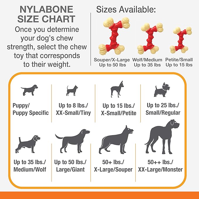 Nylabone Power Chew Double Bone Long Lasting Chew Toy for Dogs X-Small - Up to 15 lbs.