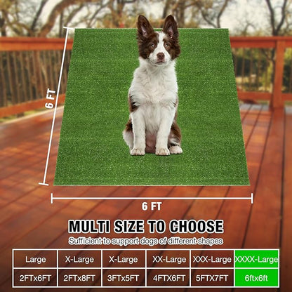 Extra Large Dog Grass Rug, 6FTx6FT Outdoor Fake Turf Pee Pad for Dogs Potty Training, Playpen Whelping Grass Floor Mat