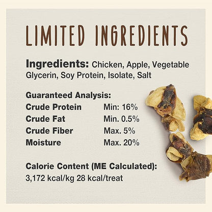 Cadet Gourmet Chicken & Apple Wrapped Dog Treats Wraps - Healthy & Natural Chicken & Apple Dog Training Treats for Small & Large Dogs - Inspected & Tested in USA (3 oz.)