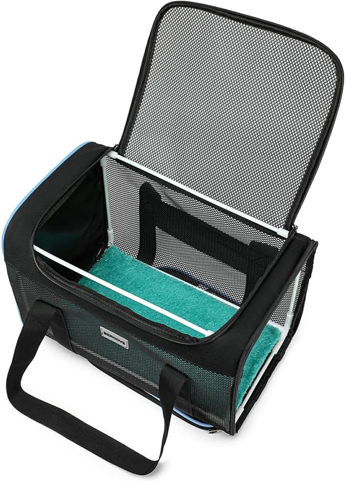 Frame Soft Surface pet Carrier, cat, Dog and Rabbit Airline-Approved pet Transport Carrier, Non-Collapse Deformation and Safety Special Zipper Hook Design.