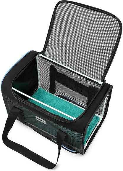 Frame Soft Surface pet Carrier, cat, Dog and Rabbit Airline-Approved pet Transport Carrier, Non-Collapse Deformation and Safety Special Zipper Hook Design.