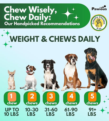 Hip and Joint Chews for Dogs - Glucosamine for Dogs - Dog Joint Pain Relief - Chondroitin, MSM, Turmeric, Hemp Oil Treats - Advanced Support Dog Joint Supplement Health - Mobility Bites