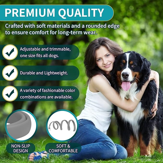 4 Pack Flea Collar for Dogs, Dog Flea and Tick Collar 8 Months Flea and Tick Treatment Prevention for Dogs, Waterproof Adjustable Dog Flea Collar Natural Tick and Flea Collar for Dogs (Purple&Grey)