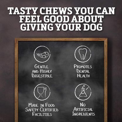 Rawhide Dog Treats | Healthy, Grass-Fed Buffalo Jerky Raw Hide Chews | Hickory Smoked Flavor | Jerky Braids, 10 Count