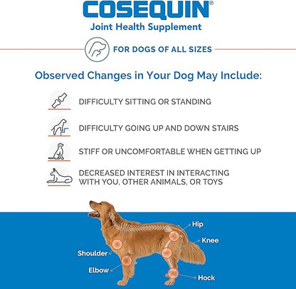 Nutramax Laboratories Cosequin Maximum Strength Joint Health Supplement for Dogs - With Glucosamine, Chondroitin, and MSM, 250 Chewable Tablets