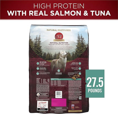 Purina ONE True Instinct With Real Salmon and Tuna Natural With Added Vitamins, Minerals and Nutrients High Protein Dog Food Dry Formula - 27.5 lb. Bag