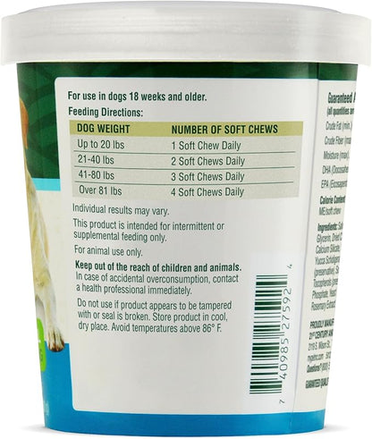 PetNC Natural Care Skin and Coat Soft Chews for Dogs, 60 Count