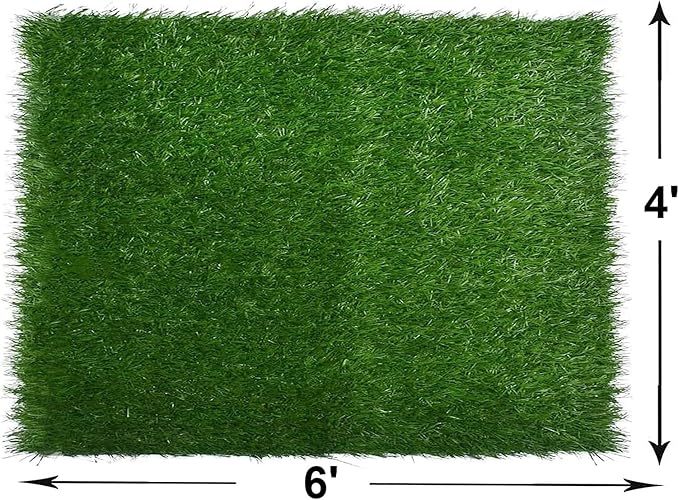 4FT x 6FT Dog Potty Training Grass Synthetic Artificial Grass Turf Fake Grass Area Rug Indoor Outdoor Carpet for Balcony TPR Backing Realistic Looking Garden Deck Dog Lawn