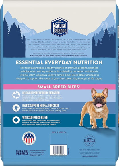 Natural Balance Original Ultra Chicken & Barley Small-Breed Bites Dry Dog Food 11 Pound (Pack of 1)