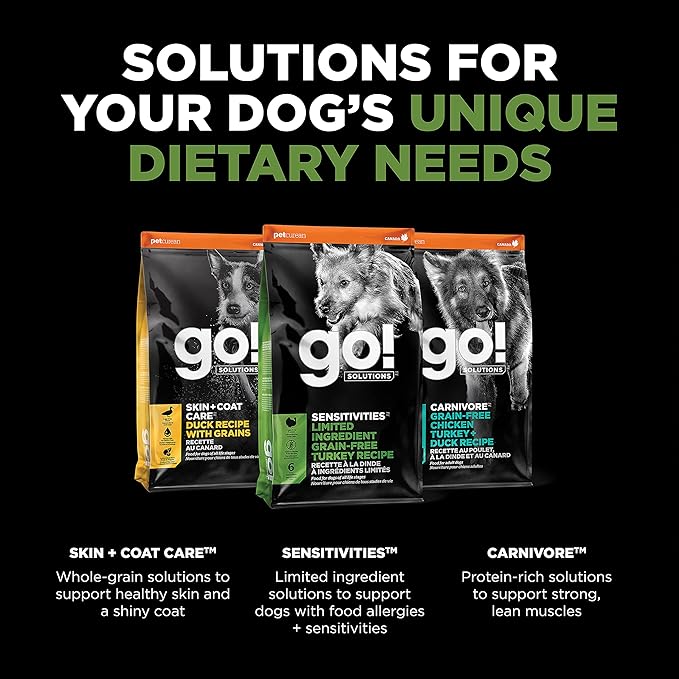 GO! SOLUTIONS Sensitivities Limited Ingredients Dry Dog Food - Grain Free Turkey recipe - Complete & Balanced Nutrition for All Life Stages, 12 lbs