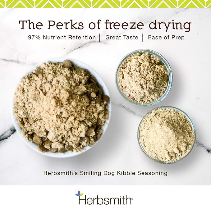 Herbsmith Kibble Seasoning – DIY Raw Coated Kibble Mixer - Dog Food Topper for Picky Eaters [Bundle of Beef & Duck]