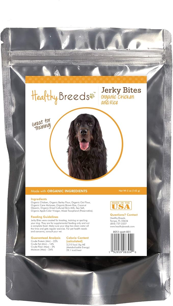 Healthy Breeds Gordon Setter Jerky Bites Chicken & Rice Recipe Dog Treats 5 oz