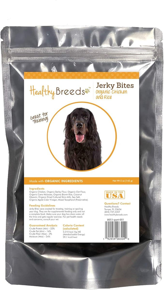 Healthy Breeds Gordon Setter Jerky Bites Chicken & Rice Recipe Dog Treats 5 oz