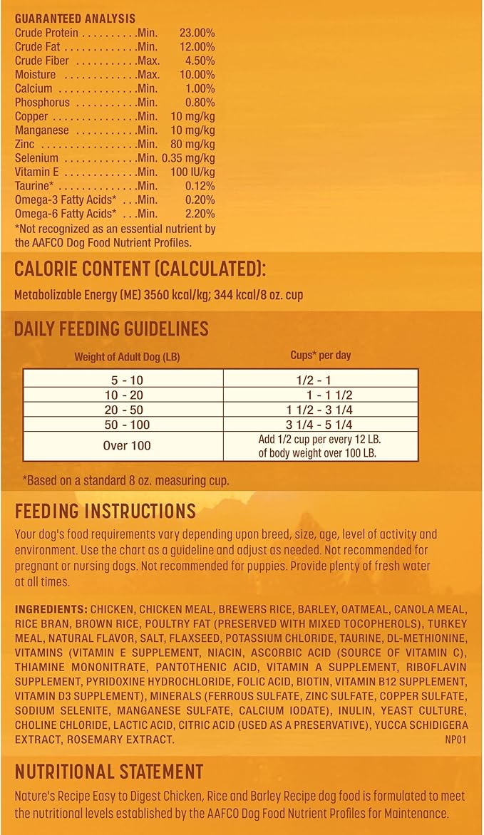 Nature's Recipe Easy to Digest Chicken, Rice & Barley 24 Pounds Dry Dog Food + Chicken Recipes Variety Pack 2.75 Ounce (Pack of 24) Wet Dog Food Bundle