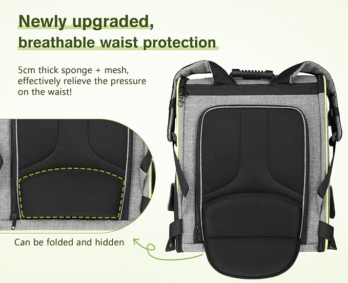 Pecute Pet Carrier Backpack, Large Cat Carrier Backpack, Expandable Cat Backpack with Breathable Mesh for Medium Large Cats, and Small Dogs, Dog Backpack Carrier for Travel Hiking