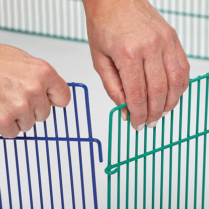 MidWest Homes for Pets Small Animal Pet Playpen /Exercise Pen, Blue and Green,1 Count (Pack of 1), Small Animal Playpen.