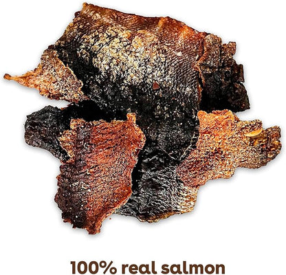 Pupford Salmon Jerky Treats for Dogs for Large & Small Dogs of All Ages | Made in USA, 100% Real Meat & No Fillers | Dogs Love These Tasty Dog Snacks (Salmon 4 oz)
