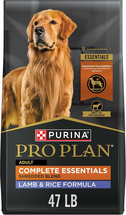 Purina Pro Plan High Protein Dog Food With Probiotics for Dogs, Shredded Blend Lamb & Rice Formula - 47 lb. Bag